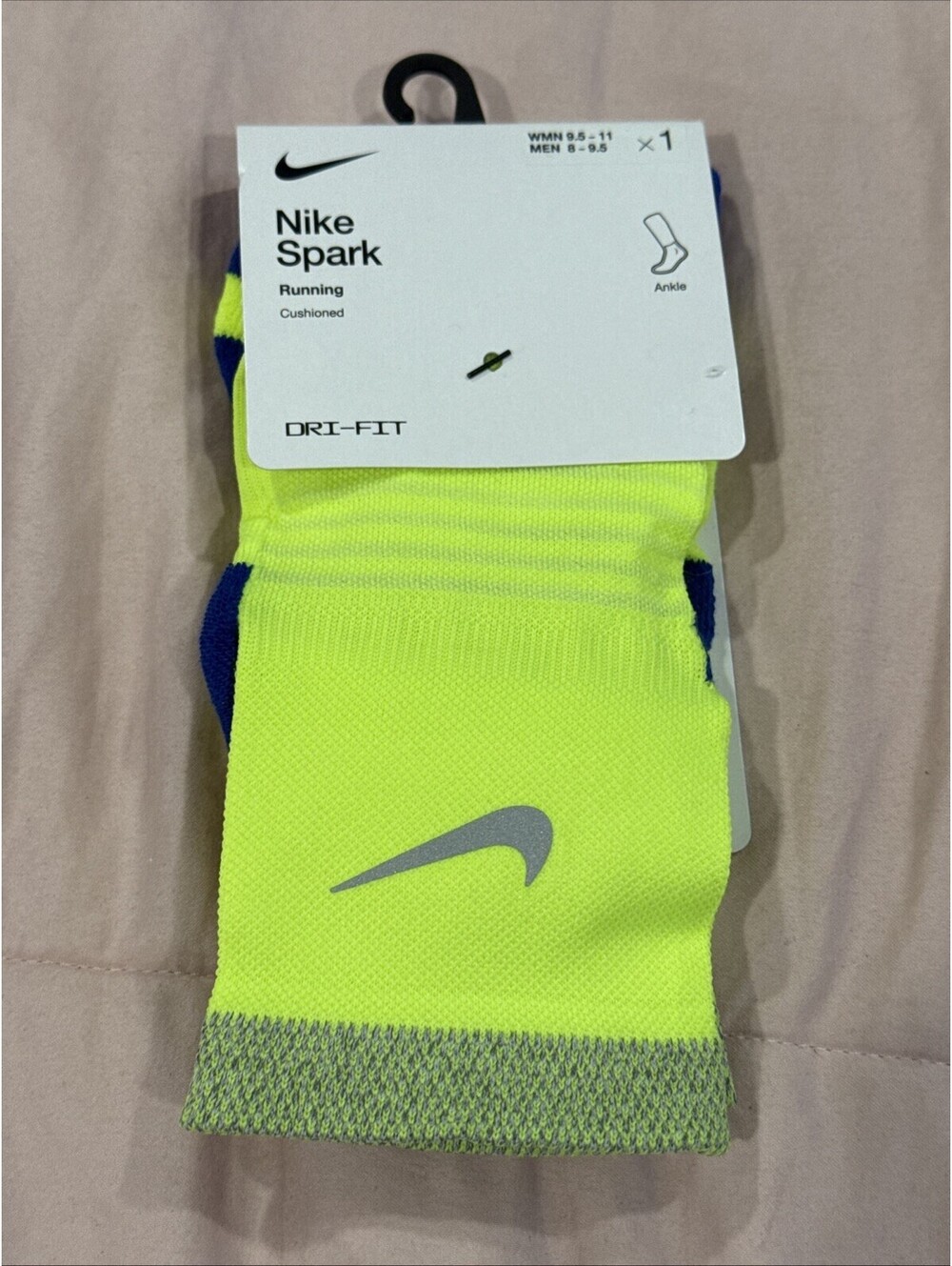 Nike Spark Running Ankle Socks Cushioned DRI-FIT Men's 8-9.5 Women's 9.5-11 NWT